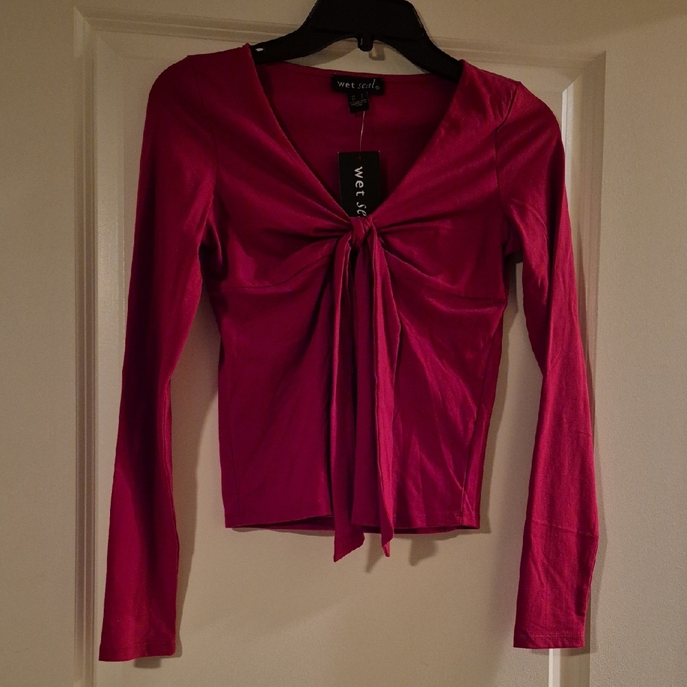 NWT! Wet Seal Red Long Sleeve Top